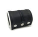 Poignet bracelet de force en cuir - Noir/Blanc avec zip