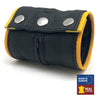 Poignet bracelet de force en cuir - Noir/Jaune- avec zip