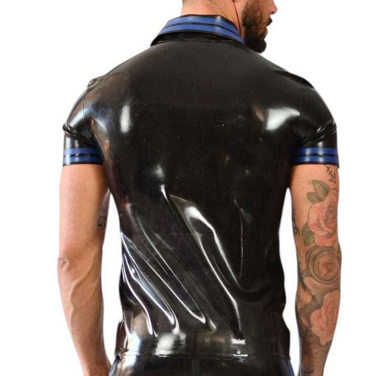 Polo en latex Xrub Noir-Bleu