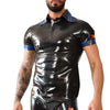 Polo en latex Xrub Noir-Bleu