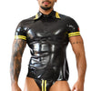 Polo en latex Xrub Noir-Jaune