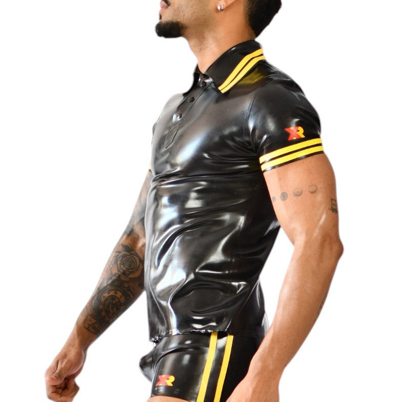 Polo en latex Xrub Noir-Jaune
