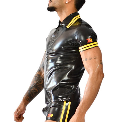 Polo en latex Xrub Noir-Jaune