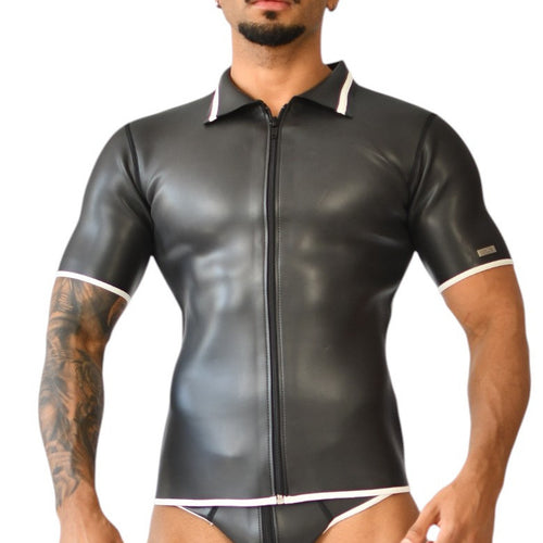 Polo en néoprène Xrub avec Zip Noir-Blanc