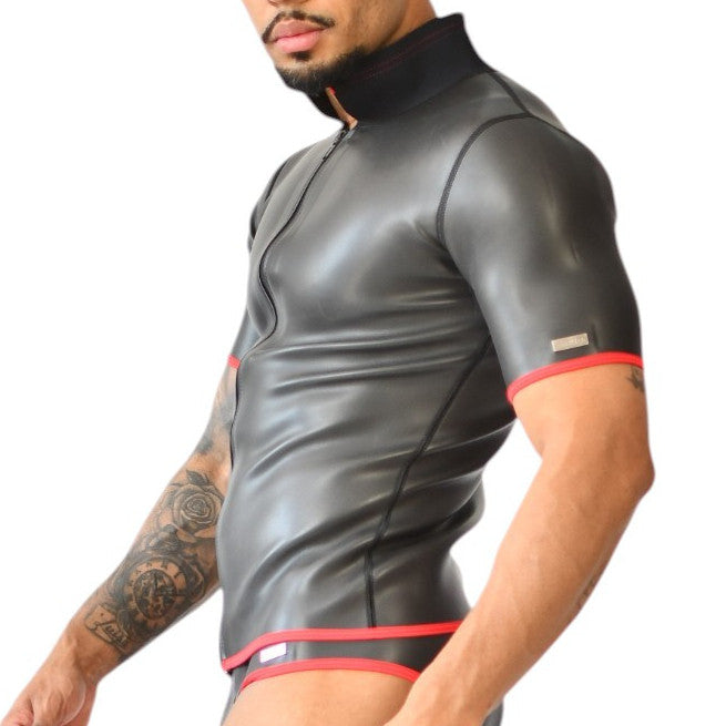 Polo en néoprène Xrub avec Zip Noir-Rouge