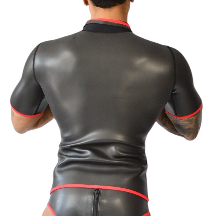 Polo en néoprène Xrub avec Zip Noir-Rouge