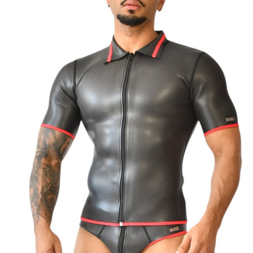Polo en néoprène Xrub avec Zip Noir-Rouge
