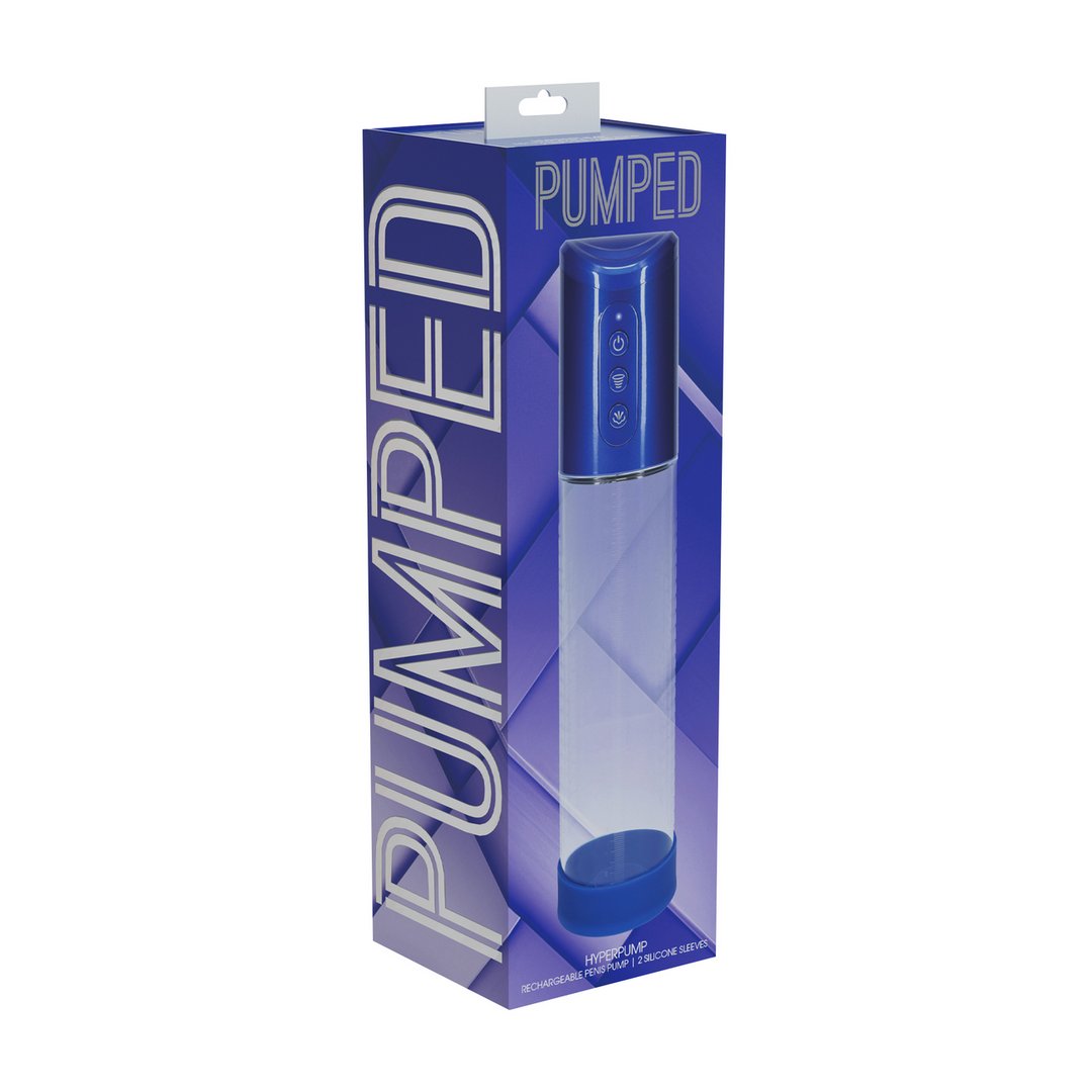 Pompe à pénis Hyperpump 20 x 5.8 cm Bleue
