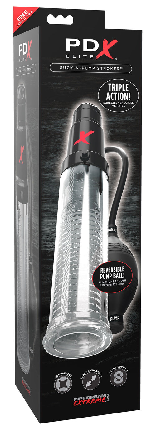 Pompe de pénis masturbateur Suck N-Pump 16 x 5.5cm