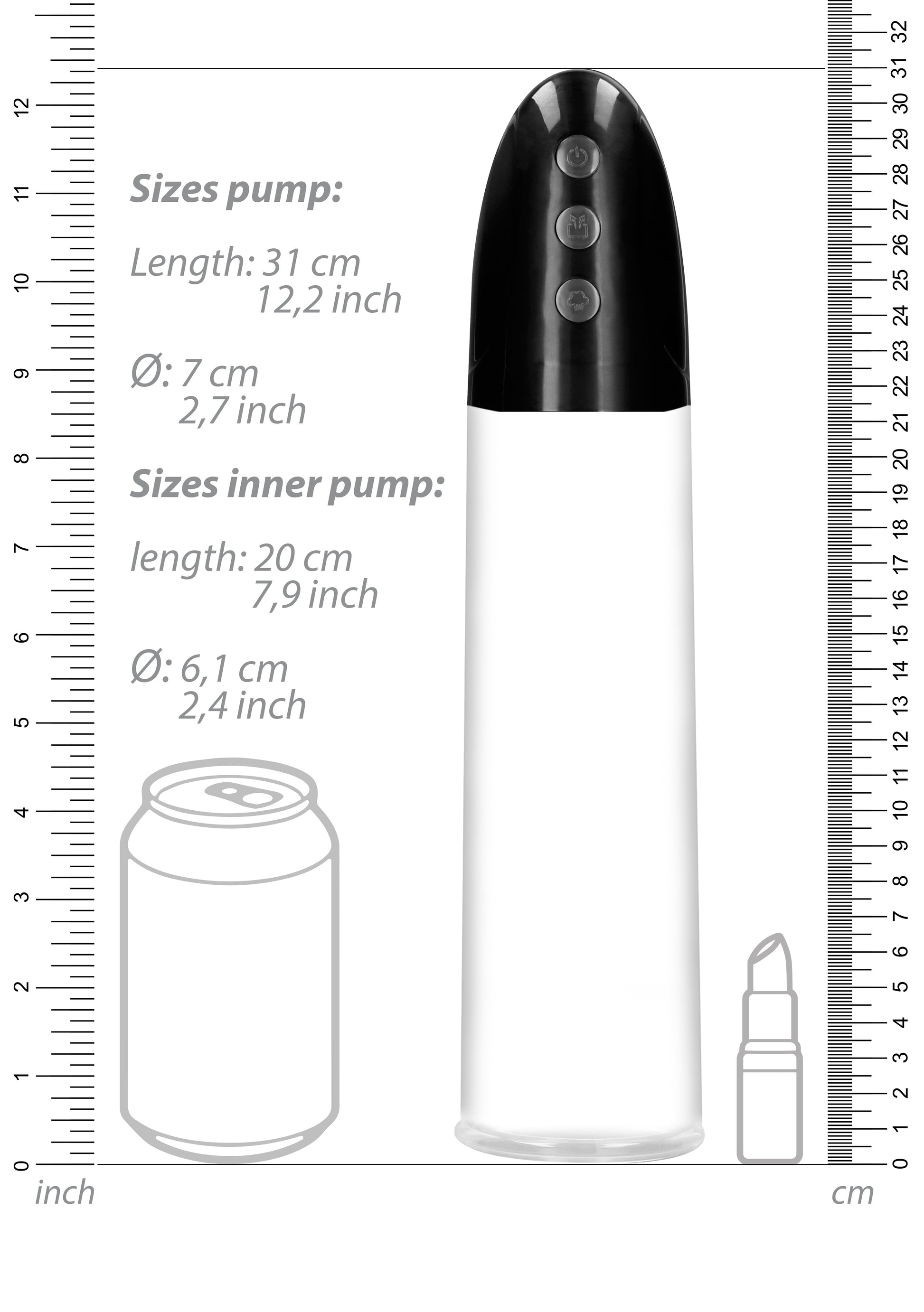 Pompe pour pénis Masturbateur Cyber Pump 22 x 6cm