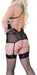 Porte-Jarretelles avec String Lace and Mesh Noir
