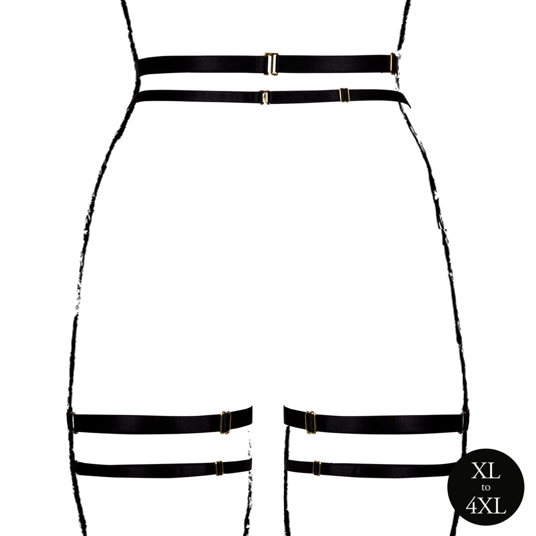 Porte-jarretelles Grande Taille Double Strap Noir