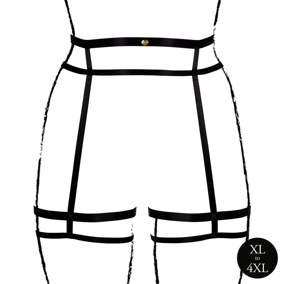 Porte-jarretelles Grande Taille Double Strap Noir