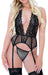Porte-Jarretelles String Lace and Net Cami Garter Noir