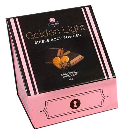 Poudre corporelle comestible Golden Light Chocolat aphrodisiaque 40g