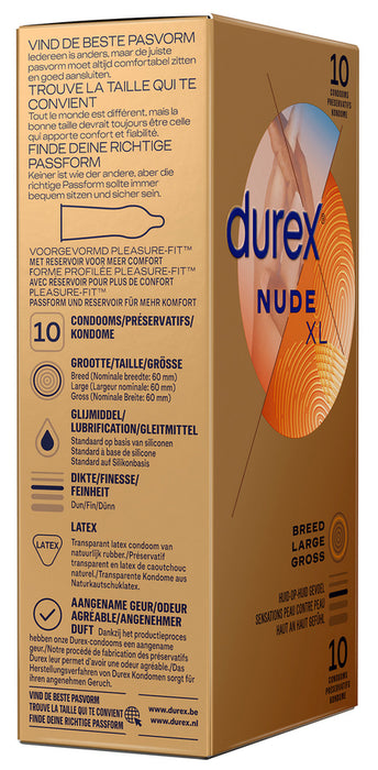 Préservatifs Durex Nude XL 60mm x10