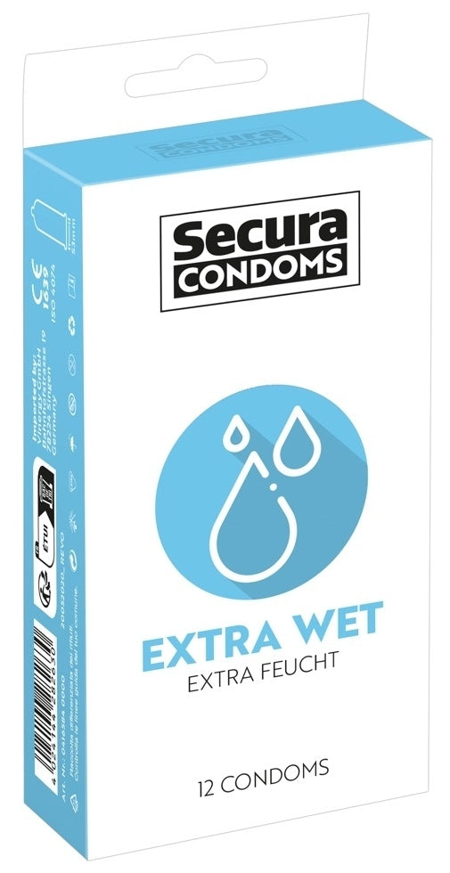 Préservatifs lubrifiés Extra Wet 53mm x12