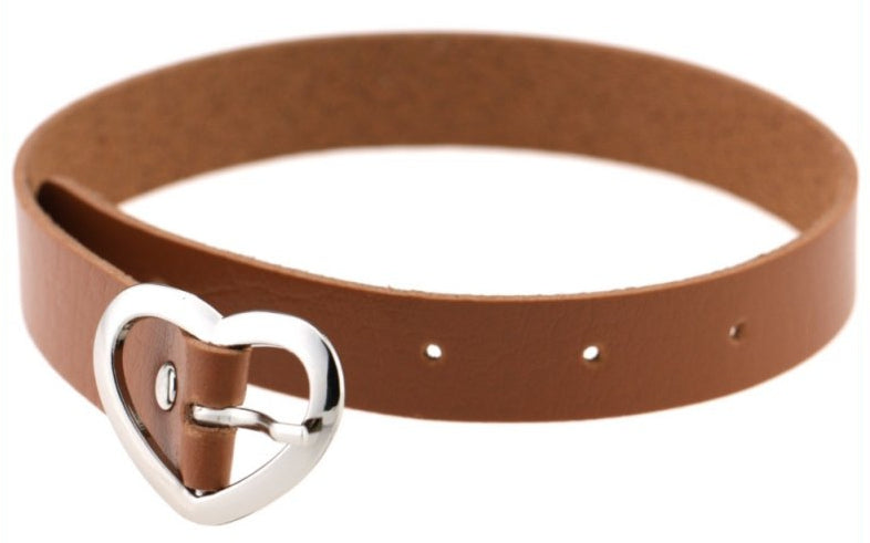 Ras de cou Heart Attach Marron