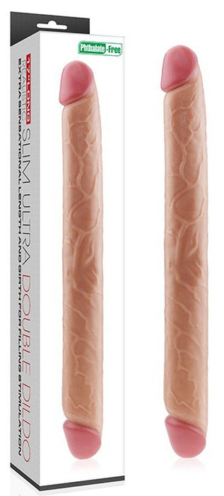 Double Dildo Realistic Slim 44 x 4.5cm