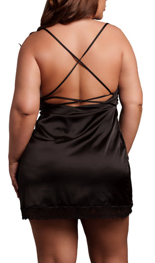 Robe Fendue Grande Taille Krystal Noir
