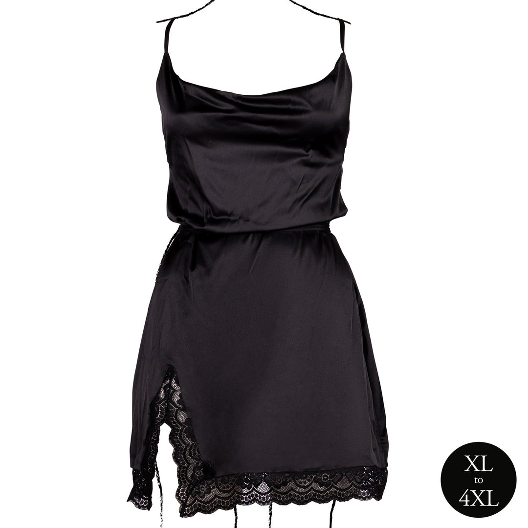 Robe Fendue Grande Taille Krystal Noir