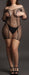 Robe Grande Taille DUO NET SLEEVED - Noir