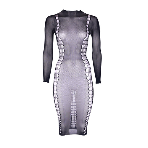 Robe Longue à Col Roulé CarmeNoir