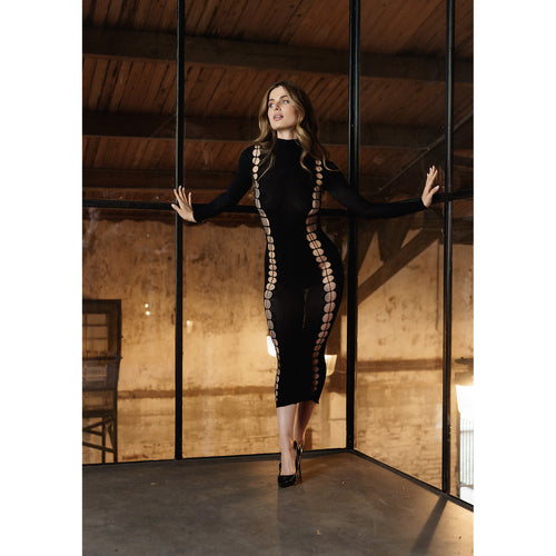 Robe Longue à Col Roulé CarmeNoir