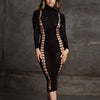 Robe Longue à Col Roulé CarmeNoir