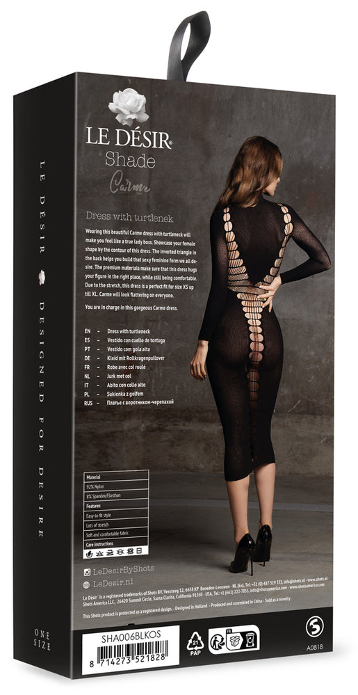 Robe Longue à Col Roulé CarmeNoir