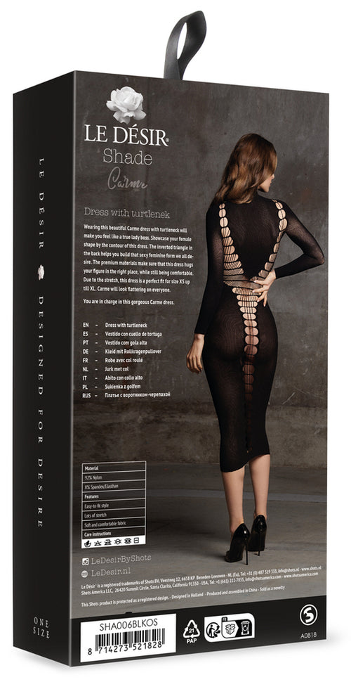 Robe Longue à Col Roulé CarmeNoir