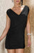 Robe noire dos nu avec ornement