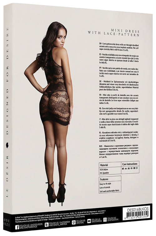 Robe sexy Criss Cross Neck Noir