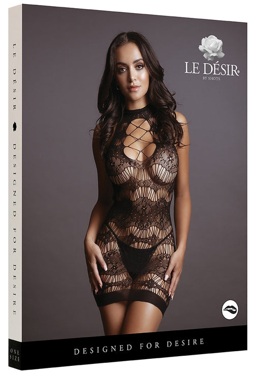 Robe sexy Criss Cross Neck Noir