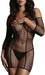 Robe sexy Duo Net Sleeved Noir
