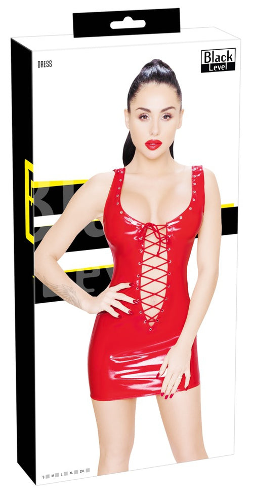 Robe Vinyl Dress Rope Rouge
