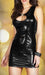 Robe wetlook ouverte sur les fesses - Noire