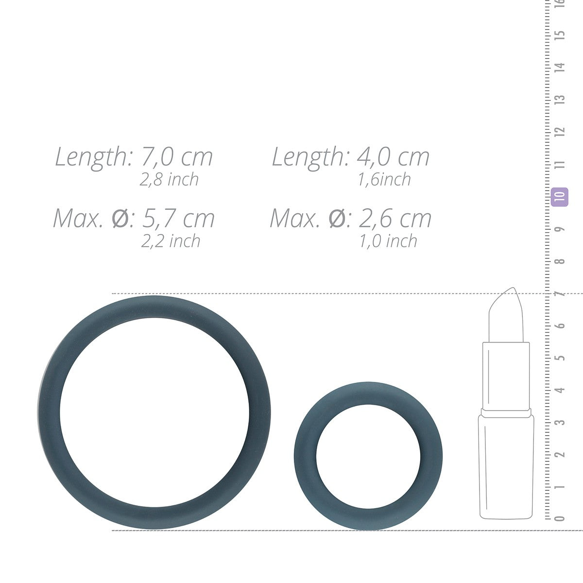 Set 6 cockrings silicone Boners