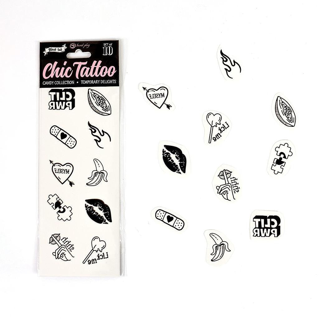 Set de 10 tatouages éphémères Candy Collection