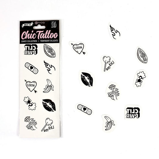 Set de 10 tatouages éphémères Candy Collection