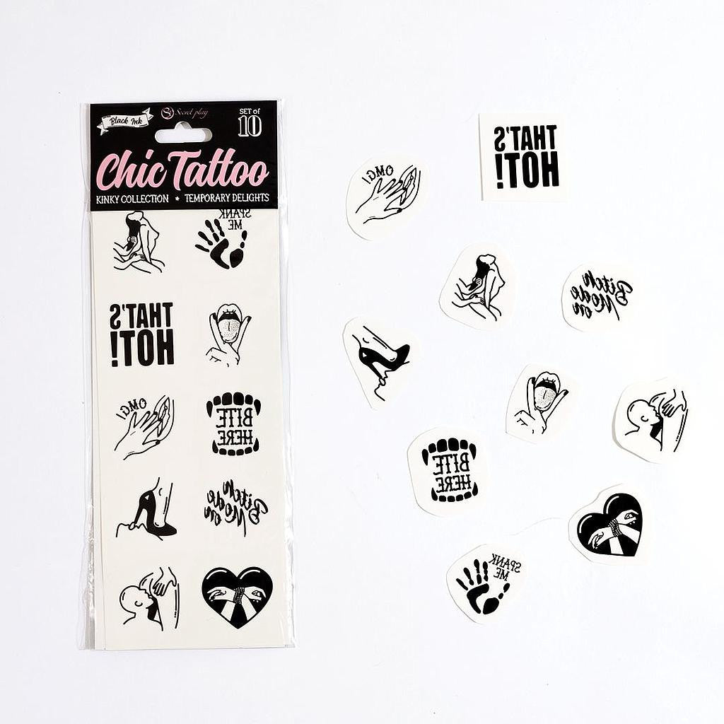 Set de 10 tatouages éphémères Kinky Collection