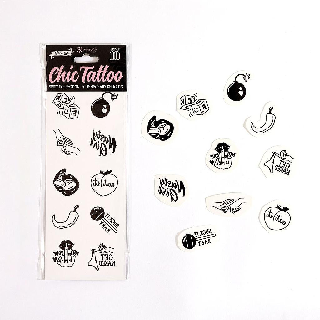 Set de 10 tatouages éphémères Spicy Collection