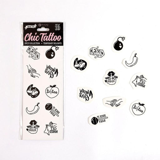 Set de 10 tatouages éphémères Spicy Collection