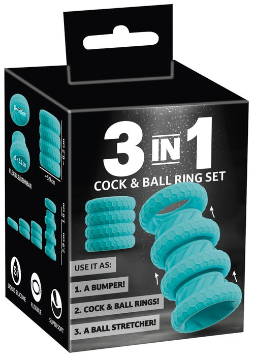 Set de 4 Anneaux Cock & Ball 3 in 1 - 31mm