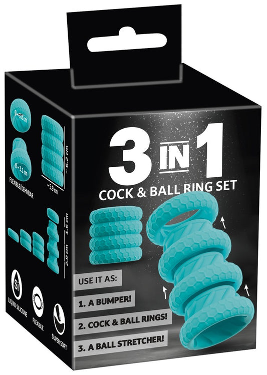 Set de 4 Anneaux Cock & Ball 3 in 1 - 31mm