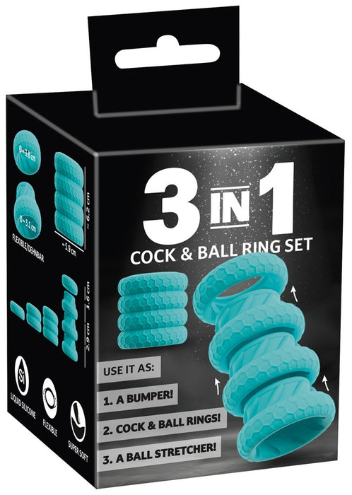 Set de 4 Anneaux Cock & Ball 3 in 1 - 31mm