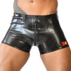 Short en latex Xrub avec Zip Avant/Arrière Noir-Rouge