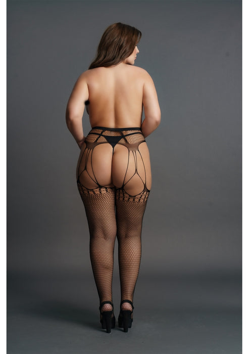 Collants à jarretelles Résille PANTYHOSE NET Noirs