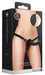 Silicone Ribbed Strap-On - Adjustable - Black