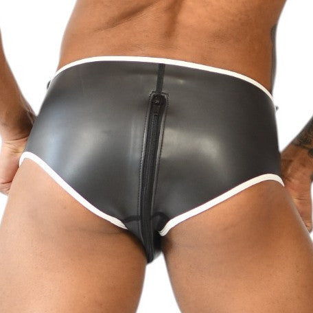 Slip en néoprène Xrub avec Zip Avant/Arrière Noir-Blanc